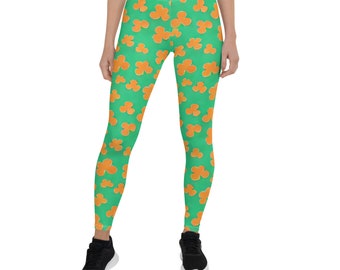 Lucky in Green: Women's Shamrock Orange Leggings