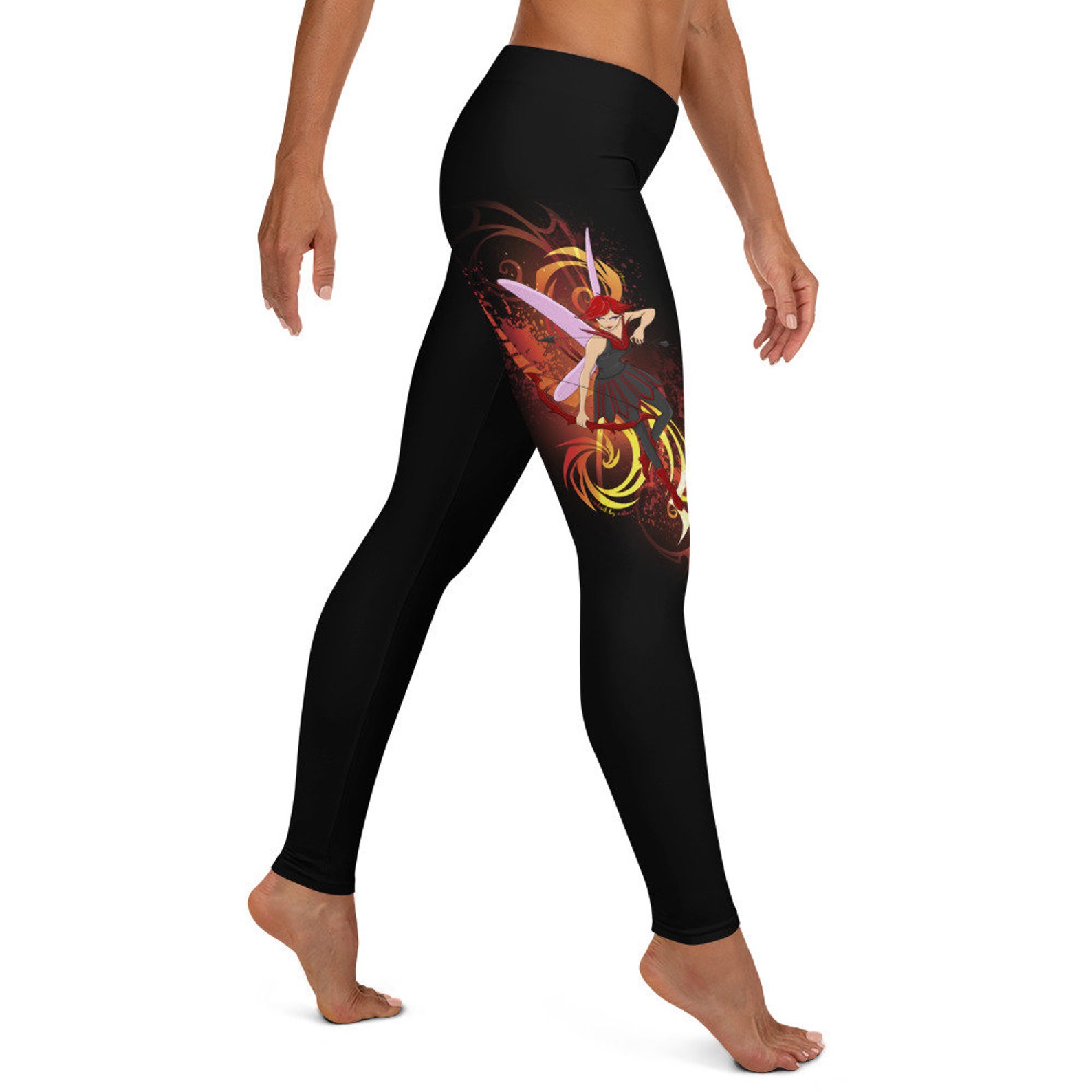 Fire Pixie Leggings . Fight Leggings for Jiu Jitsu, MMA or Boxing