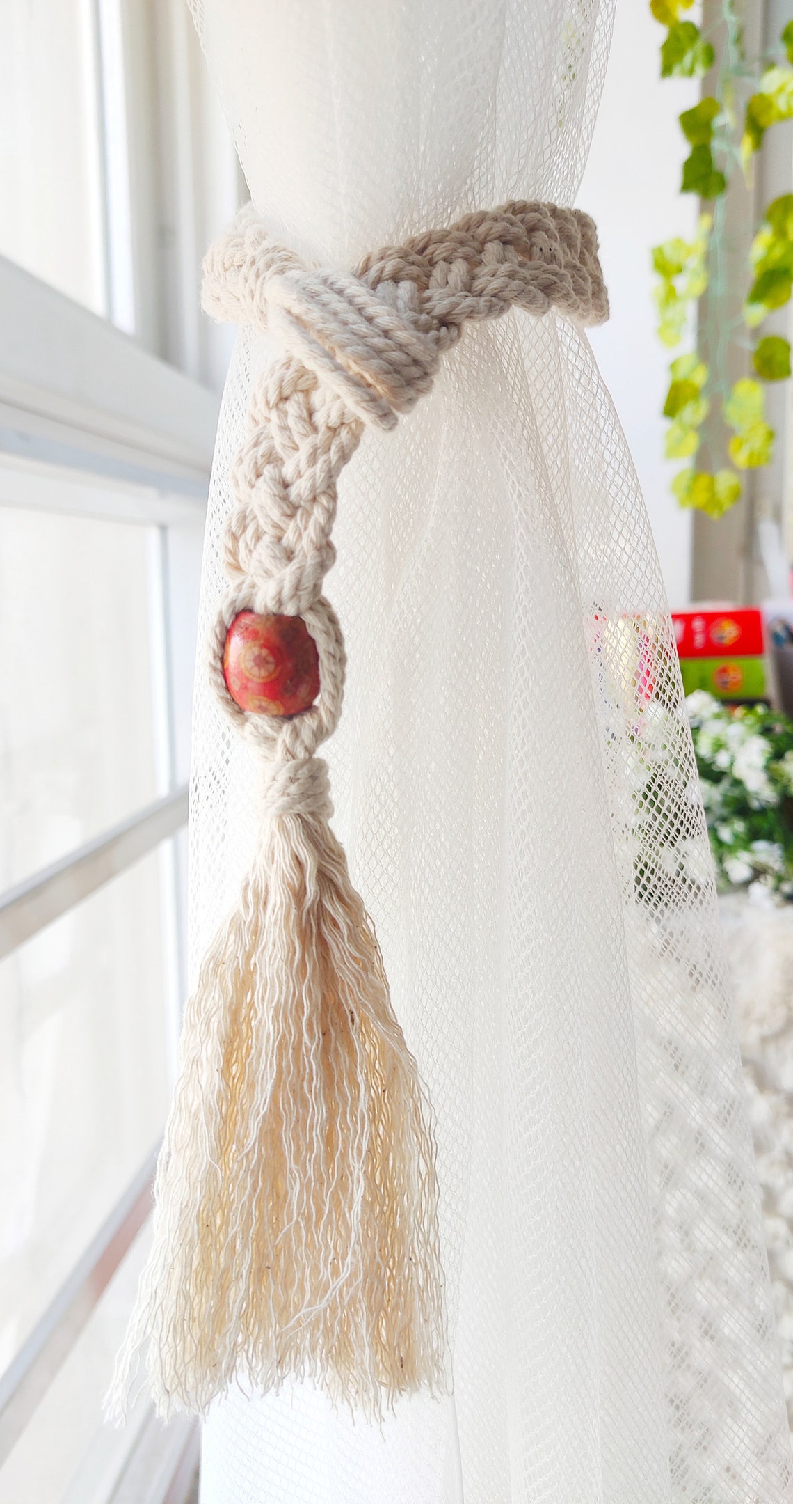 Curtain Tiebacks Curtain Holdbacks Boho Style Curtain Etsy