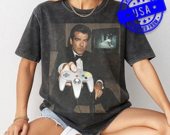Pierce Brosnan Goldeneye N64 Shirt - Vintage Style James Bond 007