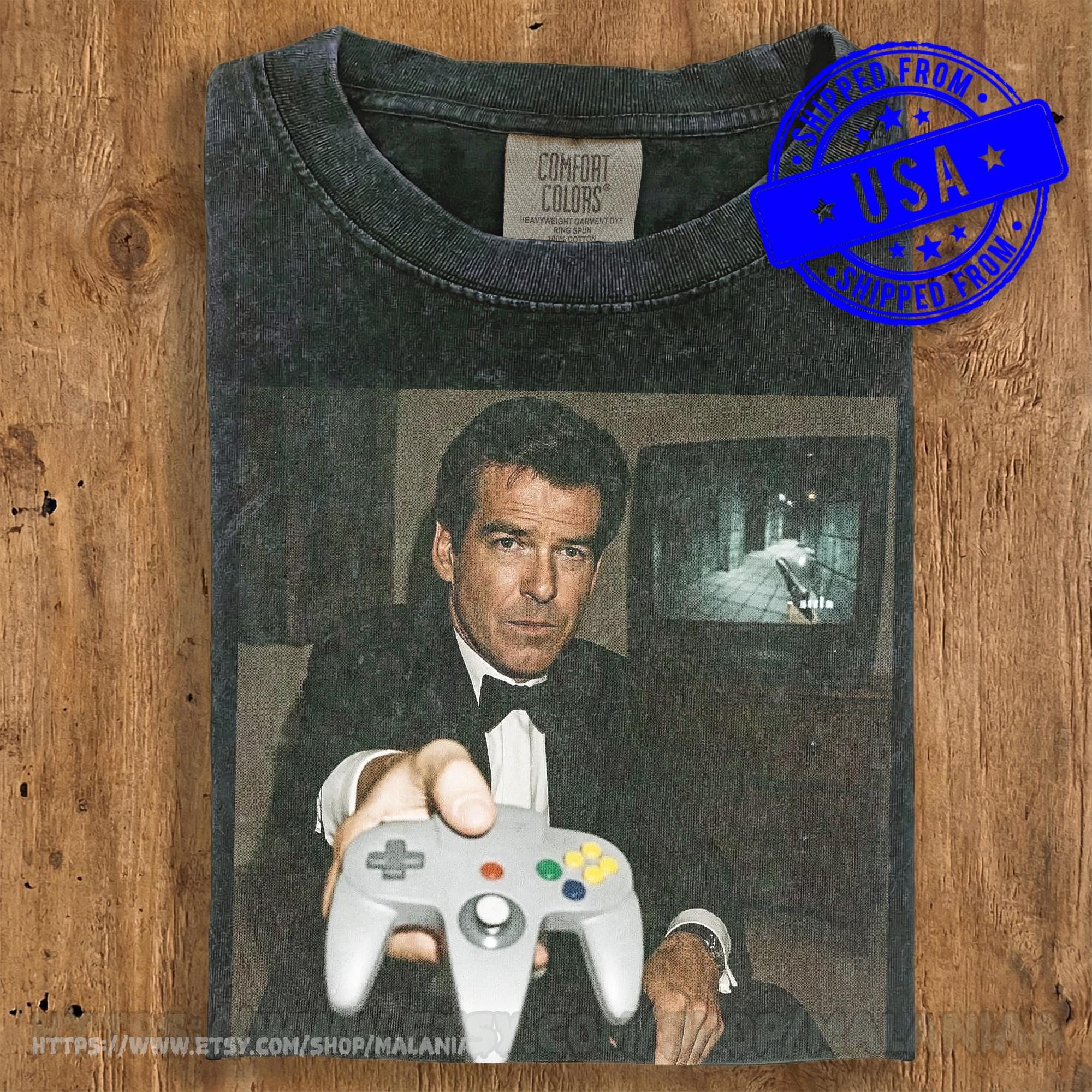 Pierce Brosnan Goldeneye N64 Shirt - Vintage Style James Bond 007