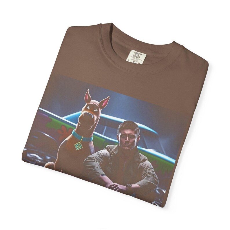 Dean Winchester and Scooby-Doo Comfort Colors Shirt, Scoobynatural Mystery Machine T-Shirt, Jensen Ackles Fan Gift, Supernatural Vintage Tee image 7