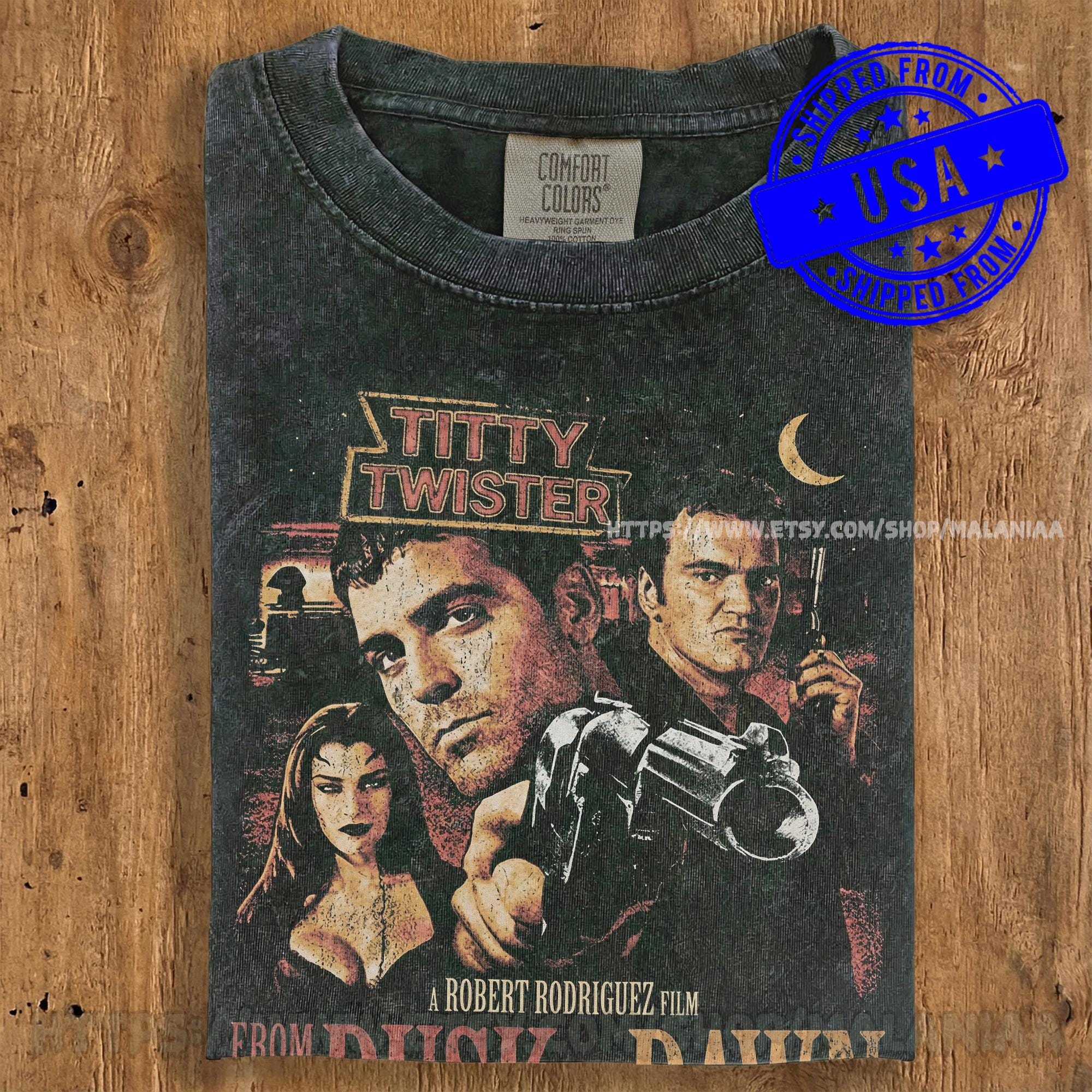 From Dusk Till Dawn Vintage T-shirt | Titty Twister Neon Graphic