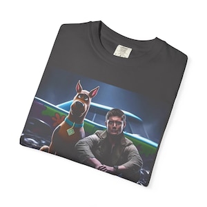 Dean Winchester and Scooby-Doo Comfort Colors Shirt, Scoobynatural Mystery Machine T-Shirt, Jensen Ackles Fan Gift, Supernatural Vintage Tee image 4