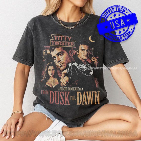 From Dusk Till Dawn Vintage T-shirt | Titty Twister Neon Graphic