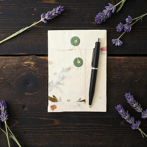 Handmade Lokta Paper Pocket Envelope with String-tie Button Closure, for Invitations, gift cards, 4.5x6.5", 10-Pack. (Forest Wanderer)