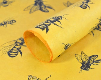 Vintage Wrapping Paper Handmade from Tree-Free Lokta Paper. Craft Paper and Gift Wrap 10 Sheets 20x30 inches. (Busy Bee)