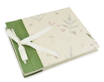 Nepali Cherish Scrapbook Album Handmade with Lokta Paper for Wedding Albums, and Photos (Forest Wanderer, Large, 9x11")
