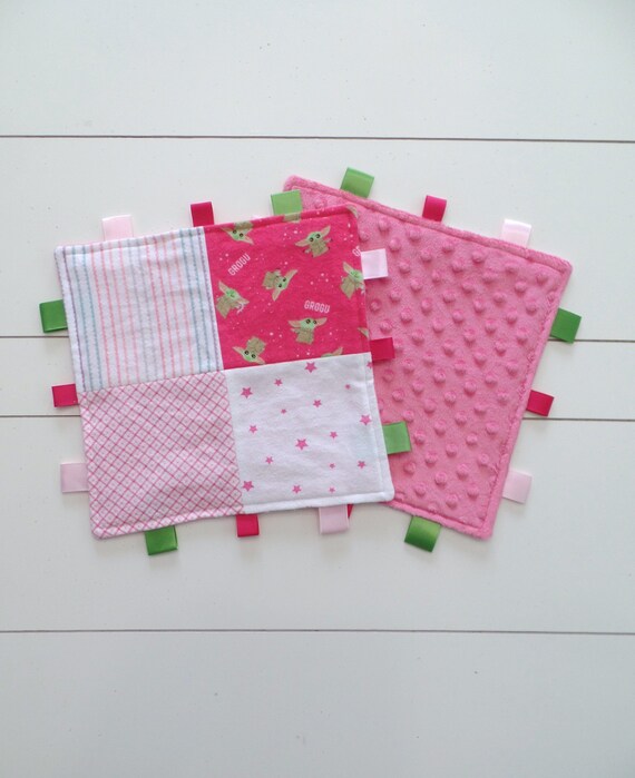 Baby Yoda Flannel Tag Blanket Baby Girl Star Wars Nursery the Mandalorian Baby Gift Nerdy Baby Pink Star Wars Baby Yoda Lovey Toy Etsy Canada