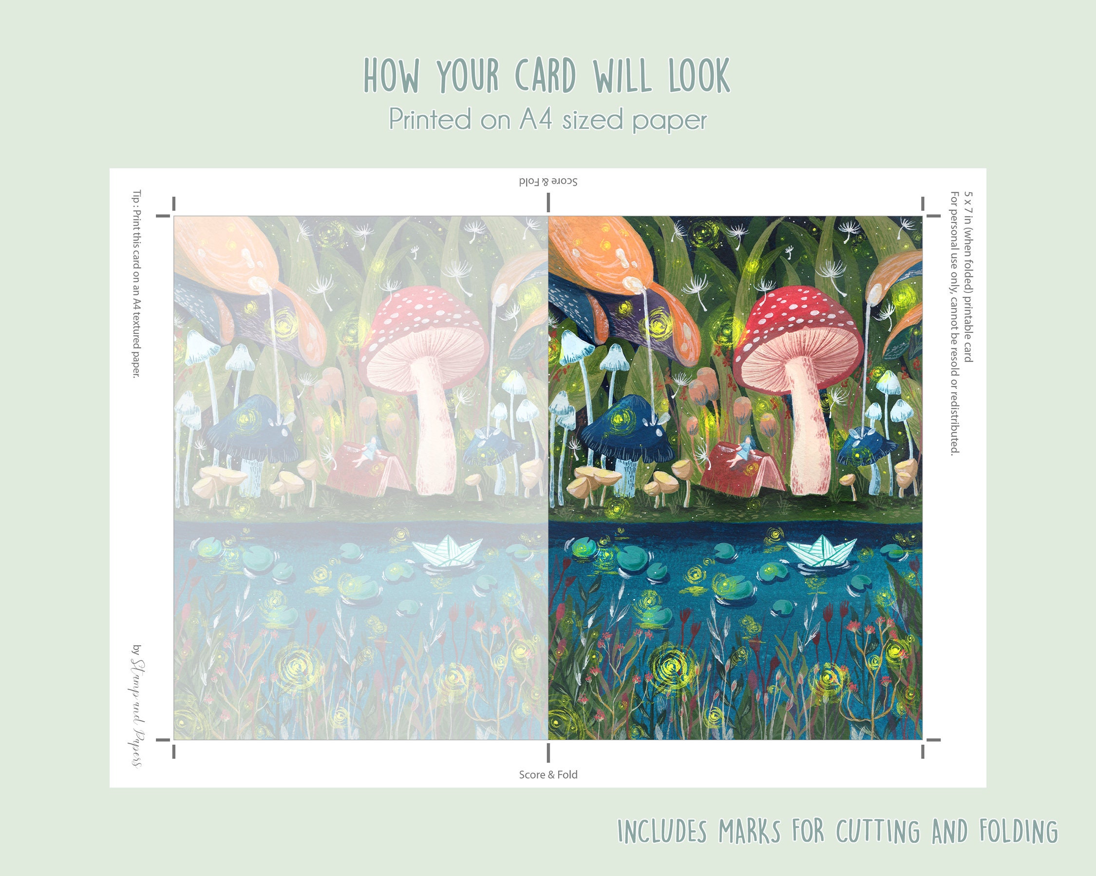 Mushroom Birthday Card Birthday Printable Card Downloadable Etsy