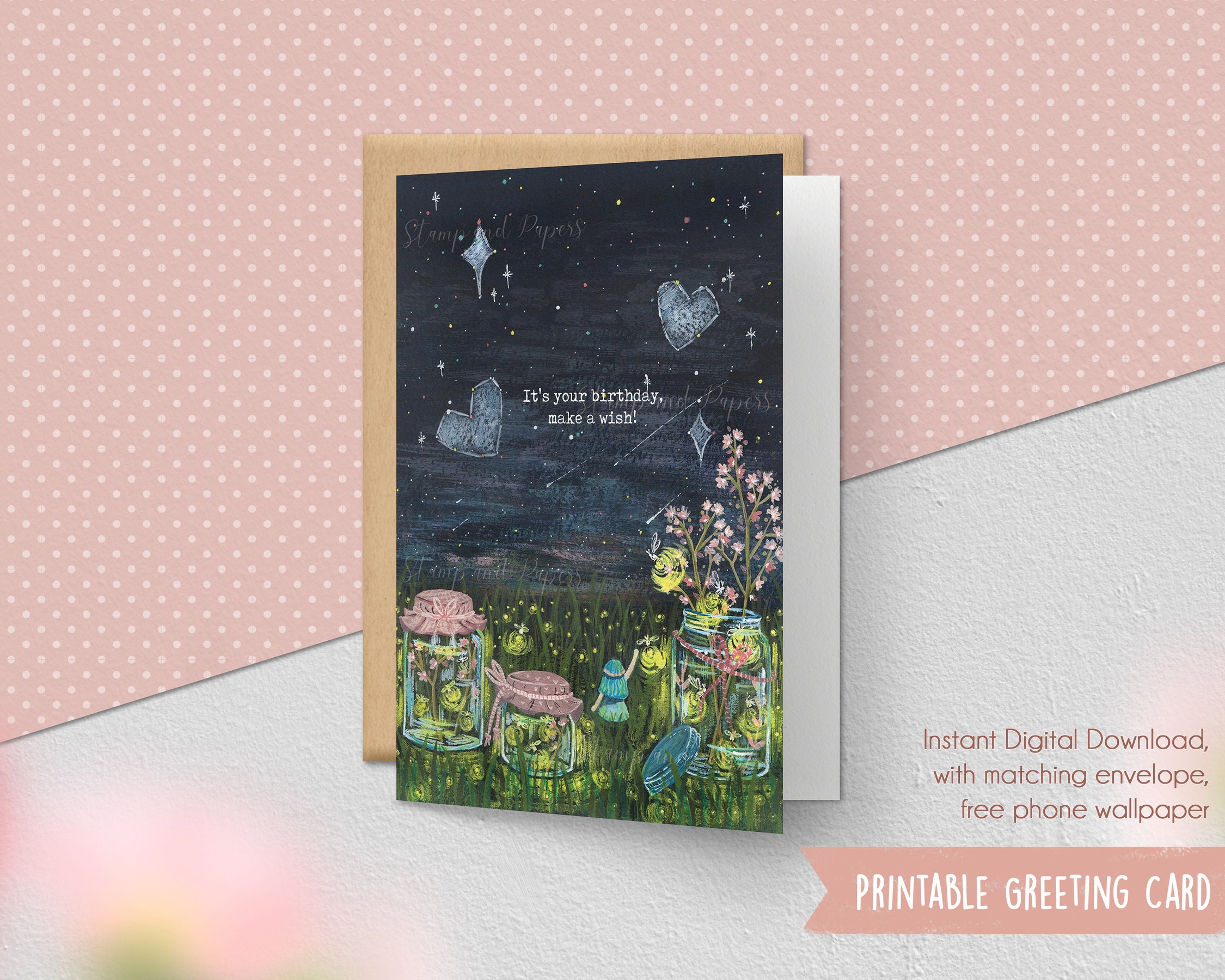 Night Sky Birthday Card Birthday Printable Card Etsy