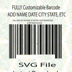 Customizable barcode plain bar code scan bar