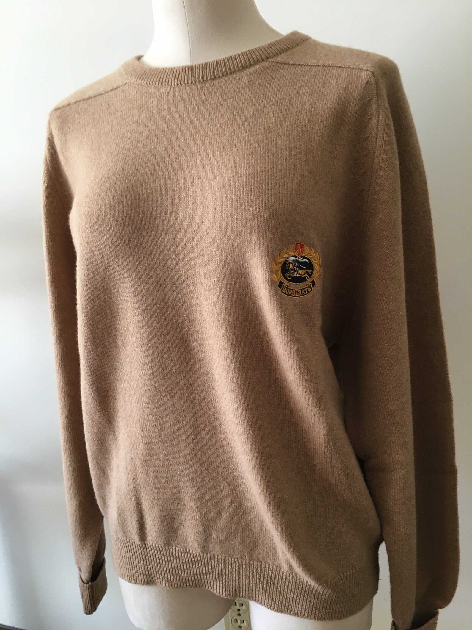 Burberry Sweater Jumper Vintage Brand New Tan 100 Lambswool Etsy