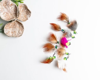 Insect Imitation Cat Teaser Replacement Fly Refill, Rabbit Fur & Natural Feathers, Safe No Glue