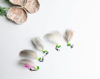 Cat Teaser Replacement White Fly Refill – Insect Imitation, Rabbit Fur & Natural Feathers, Safe No Glue