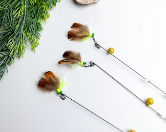 Interactive Cat Wand Toy – Fly Inspired Tip, Safe Metal Rod, 45cm