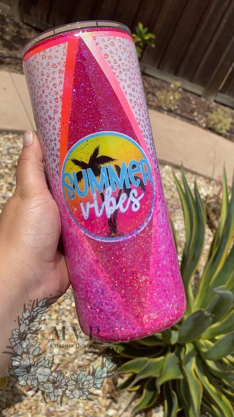 Summer Vibes Tumbler Summer Glitter Tumbler Epoxy Tumbler Etsy UK