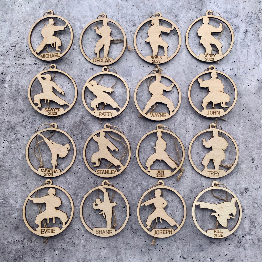 Karate Ornament Personalized Wooden Christmas Present. Perfect Gift for ...