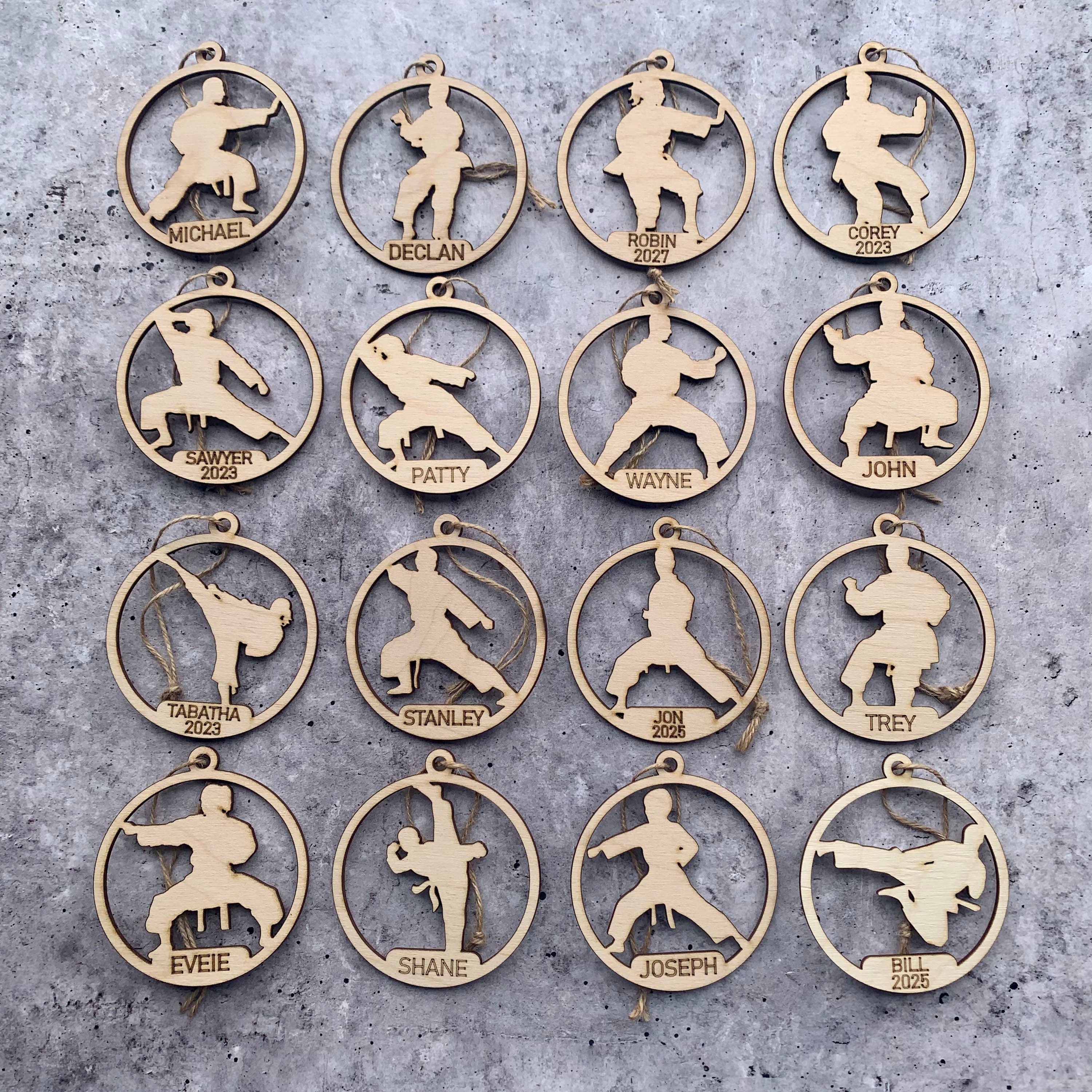 Karate Ornament Personalized Wooden Christmas Present. Perfect gift for him or her - Charm - Gift Tag - Athletics - Sports - Gift