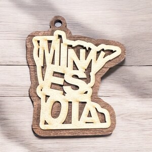 Minnesota State Word Art Ornament - 3d Ornament - Christmas Ornament - Gift - Present - Vacation - Family Vacation - Finished or DIY Options