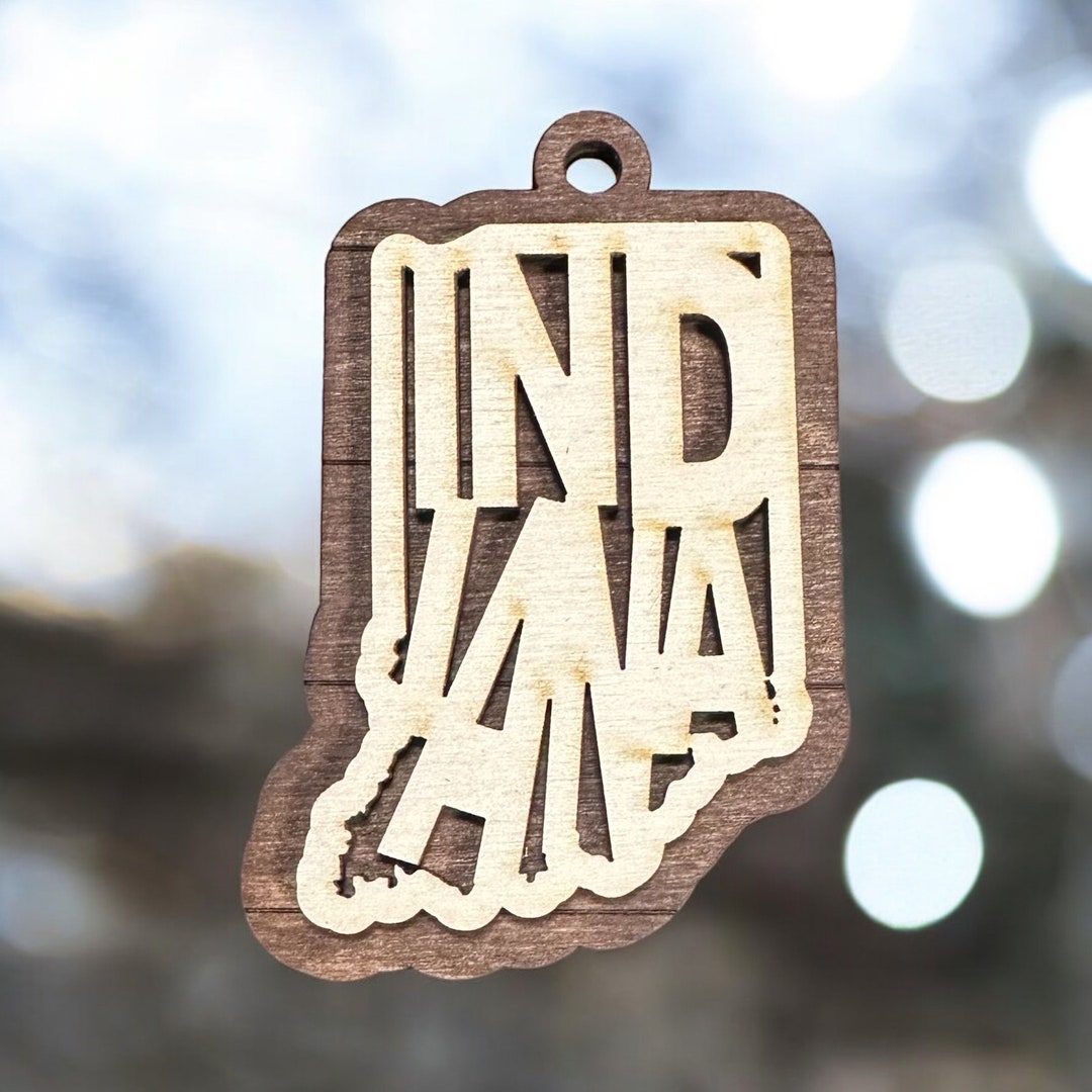 Indiana State Word Art Ornament - 3d Ornament - Christmas Ornament ...