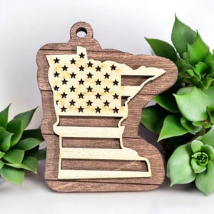 Minnesota State Flag Art Ornament - 3d Ornament - Christmas Ornament - Gift - Present - Vacation - Family Vacation - Finished or DIY Options