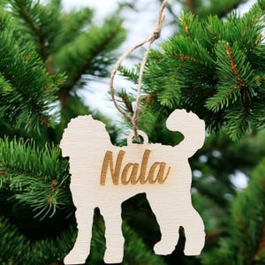 Labradoodle Personalized! Your Dog&#39;s Name on a Custom Silhouette Christmas Ornament - Laser Engraved The perfect gift for a dog lover.