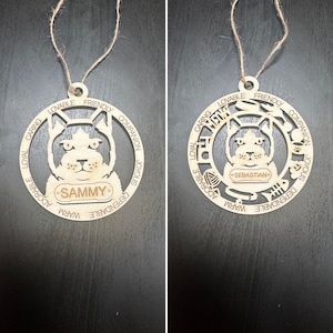 Tuxedo Cat Personalized Custom Cat Ornament