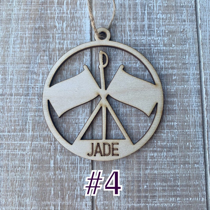 Color Guard Ornament Personalized Wooden Christmas Present. Perfect gift for him or her Charm Gift Tag Athletics Sports Flag Gift #4 Jade