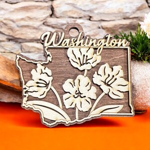 Washington State Flower Ornament - 3d Ornament - Christmas Ornament - Gift - Present - Vacation - Home Town - Family Vacation - Memories