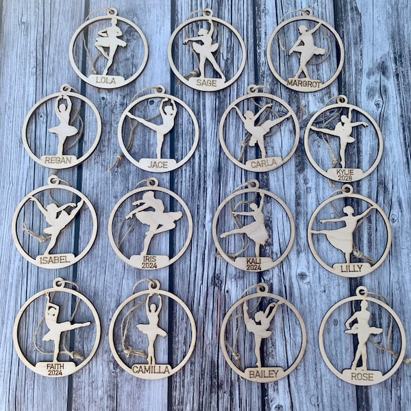 Ballet Ornament Personalized Wooden Christmas Present. Perfect gift for him or her - Charm - Gift Tag - Athletics - Ballerina - Gift