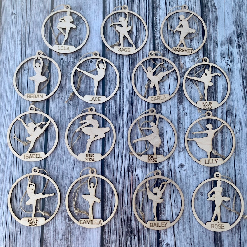 Ballet Ornament Personalized Wooden Christmas Present. Perfect Etsy