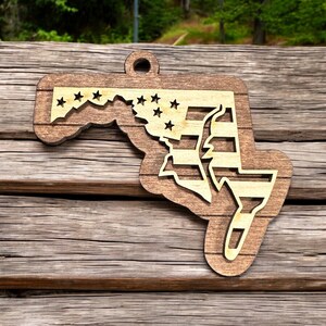 Maryland State Flag Art Ornament - 3d Ornament - Christmas Ornament - Gift - Present - Vacation - Family Vacation - Finished or DIY Options
