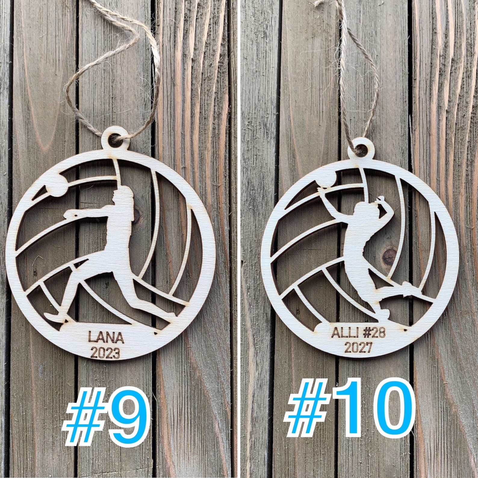 Volleyball Ornament Personalized Wooden Christmas Present. Etsy