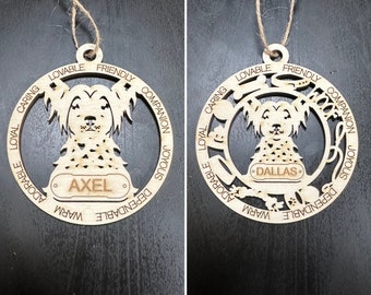 Chinese Crested Personalized Custom Dog Ornament