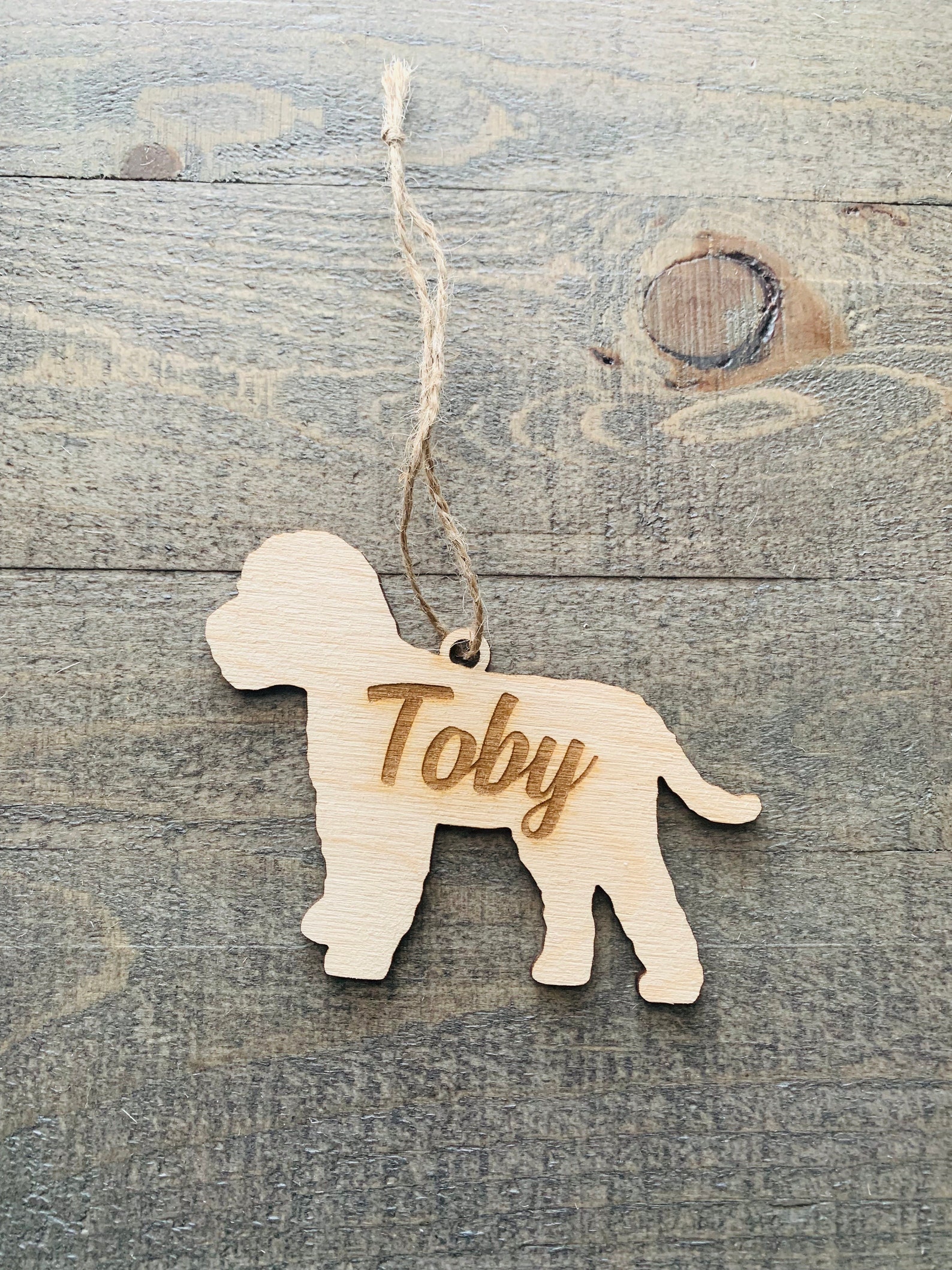Cockapoo Engrave Cockapoo Personalized! Your Dog's Name on a Custom Silhouette Christmas ...