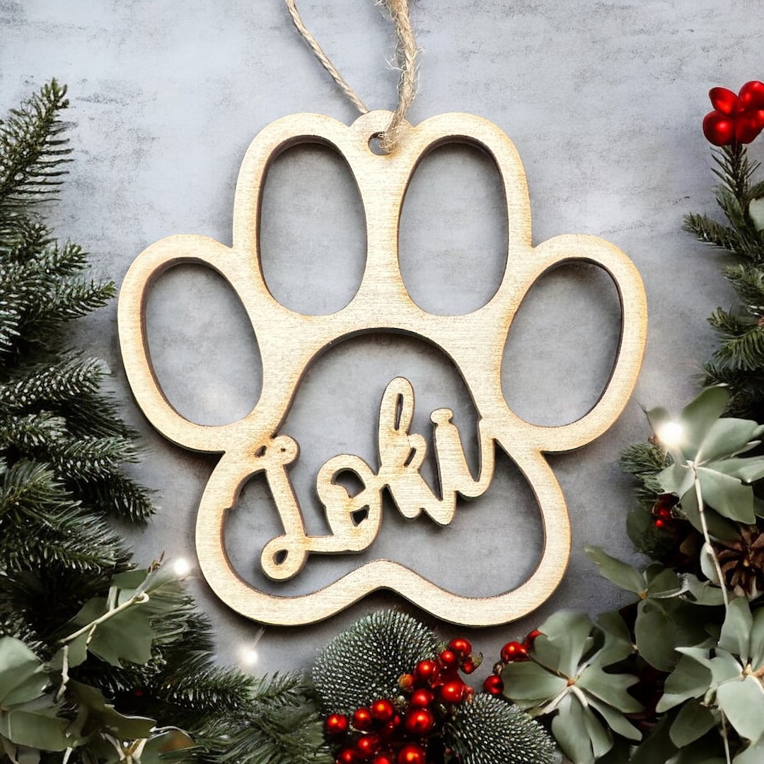 Personalized Cat Paw Christmas Ornament - Laser Engraved the Perfect ...