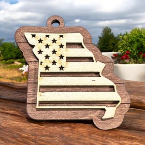 Missouri State Flag Art Ornament - 3d Ornament - Christmas Ornament - Gift - Present - Vacation - Family Vacation - Finished or DIY Options