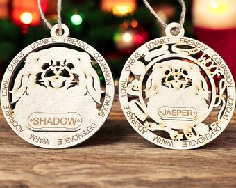 Pekingese Personalized Custom Dog Ornament
