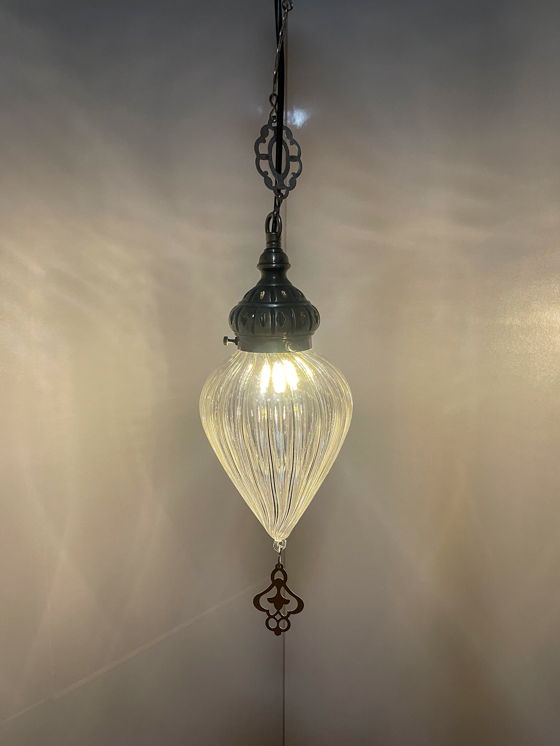 ACCESORIO DE TECHO Lámpara colgante marroquí de pyrex turco | Etsy