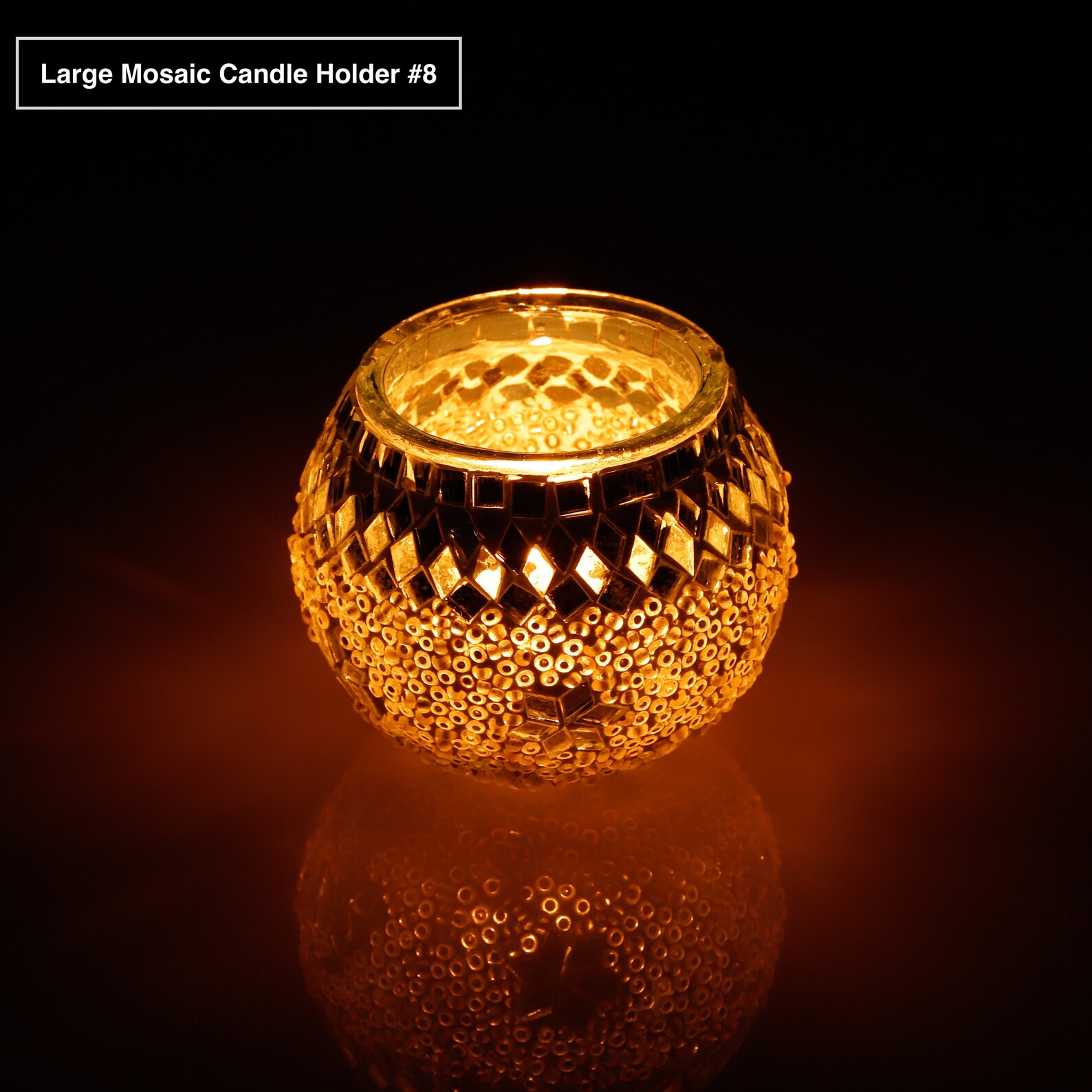 Large Glass Mosaic Candle Holders Turkish Handmade Mid Etsy