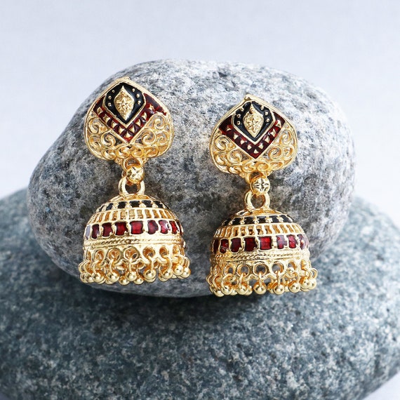 Meenakari Minakari Enamel Jhumka Jhumki Handmade Earring Jewelry Chandelier A137 