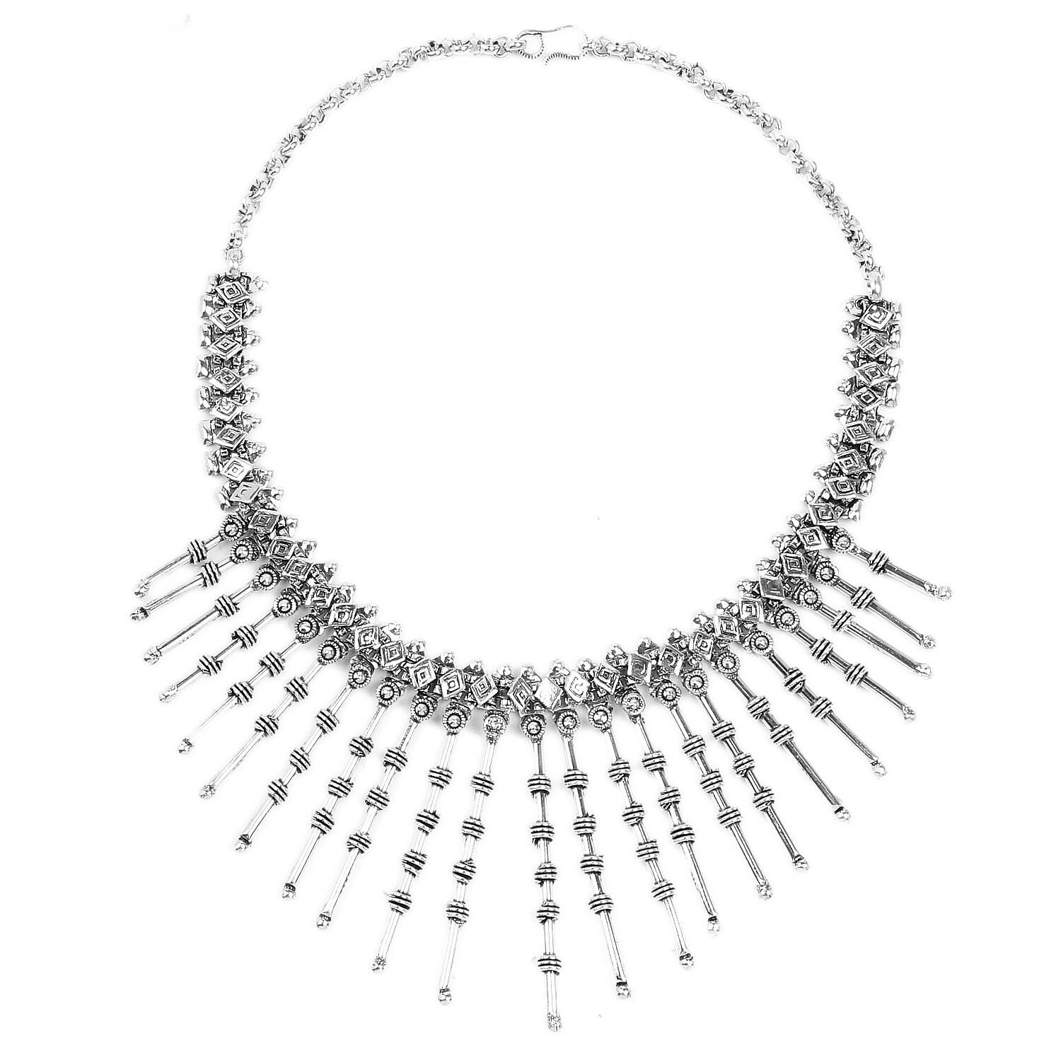 Stunning Savannah Tribal Necklace, Spike Necklace, Bohemian Necklace, Vintage Design Ethnic Necklace, Traditional Oxidized Necklace