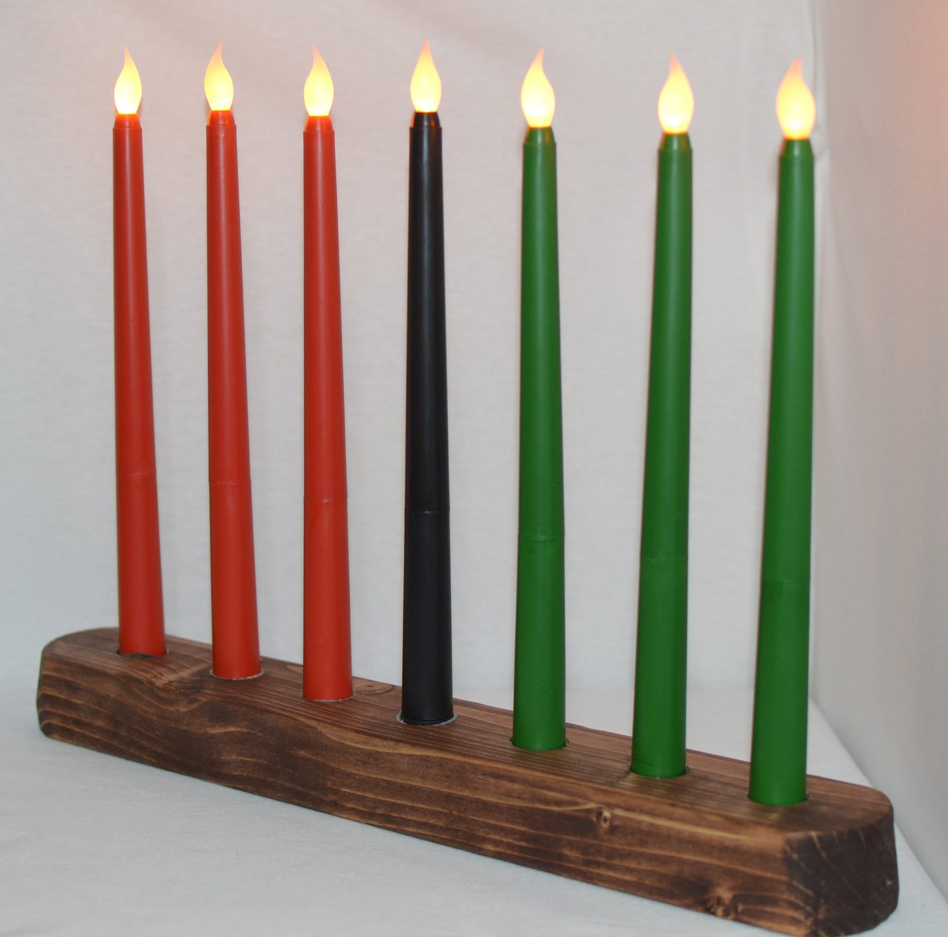 Kwanzaa Kinara Flameless Battery Powered Electric Candles Etsy