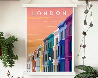 Vintage London print / Notting Hill Print/ Vintage London wall art / Notting Hill poster/ London art/ Vintage London poster/ Notting Hill