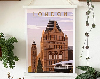 Vintage London Natural History Museum Print: Kensington Wall Art