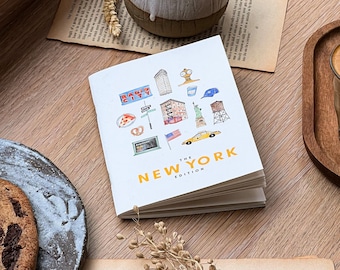 New York Travel Notebook: Colorful City Map, Handmade Journal