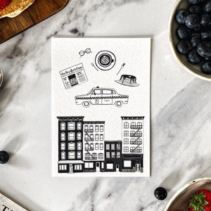 Set von 5 New York schwarz und weiß Karten / New York Postkarten / handgemachte New York Karten / New York Print / New York Karte Pack /