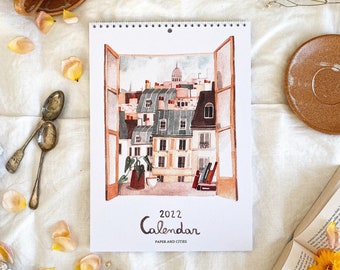 2022 Calendar/ 2022 Paris Calendar / 2022 Handmade Travel Calendar / Wall Calendar / Paris Wall calendar / A4 city Calendar