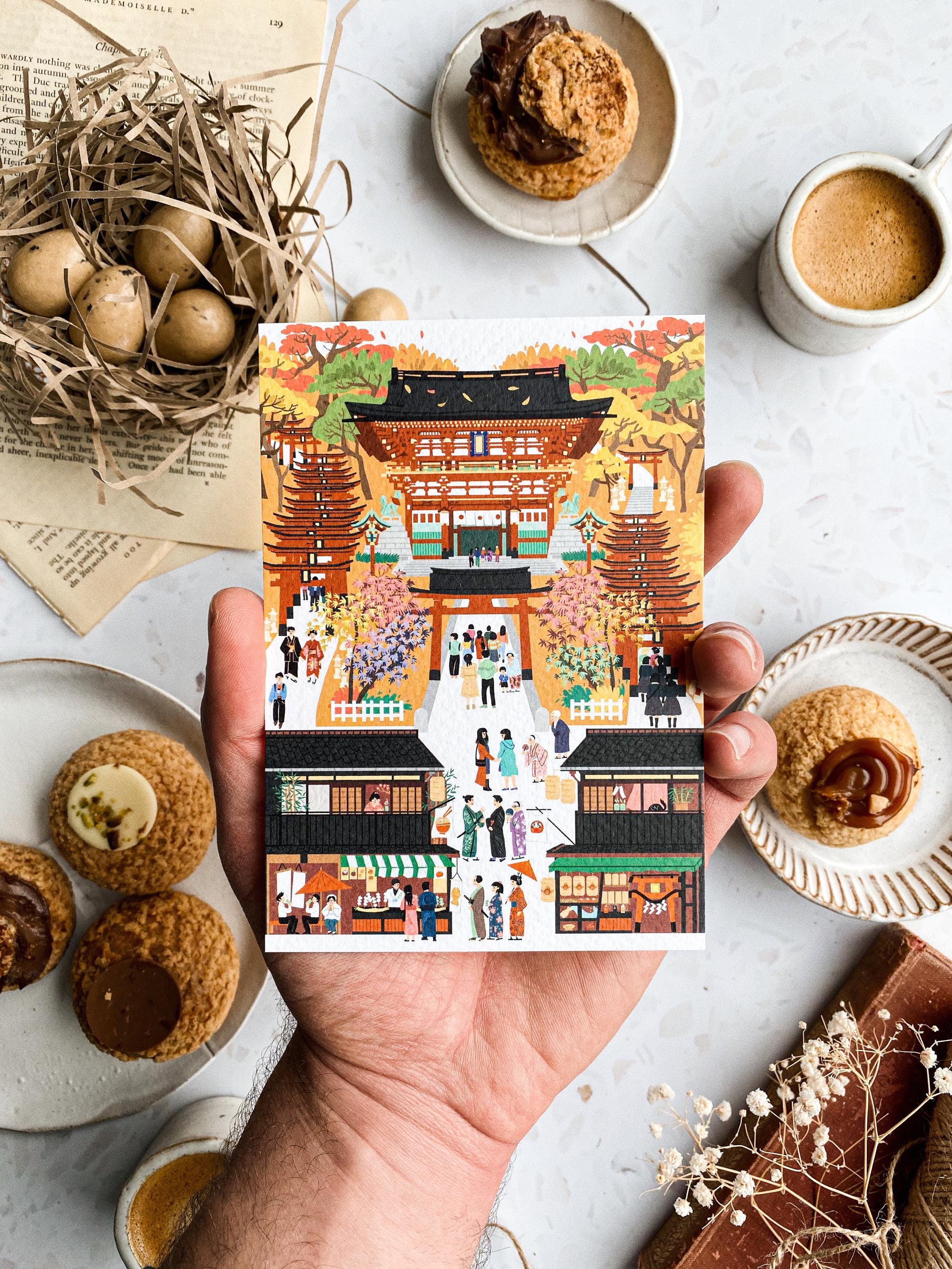 Retro Cities Kyoto Postcard with envelope